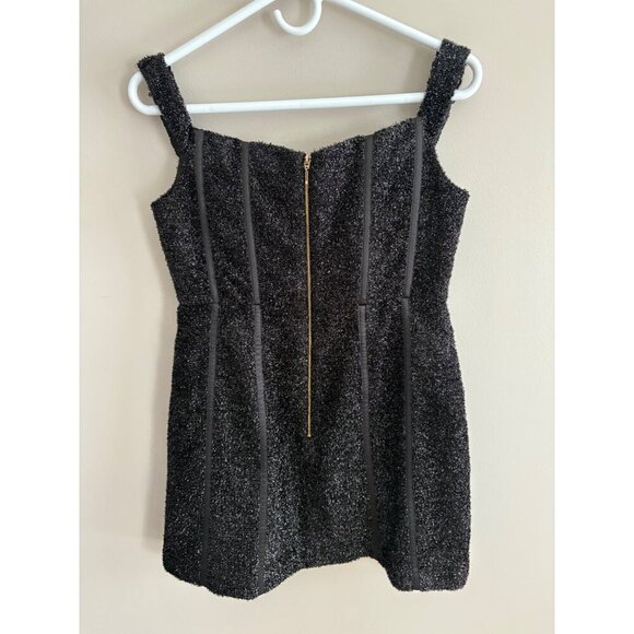 Alice McCall She's Electric Black Metallic Off Shoulder Mini Dress Size 8 - Picture 6 of 14